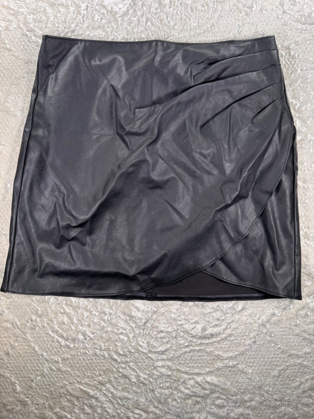 Abercrombie & Fitch Black Faux Leather Mini Skirt